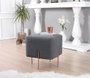 Atelier Del Sofa Puf Bohemio Gris Oscuro con Patas de Hierro Recubiertas de Cobre